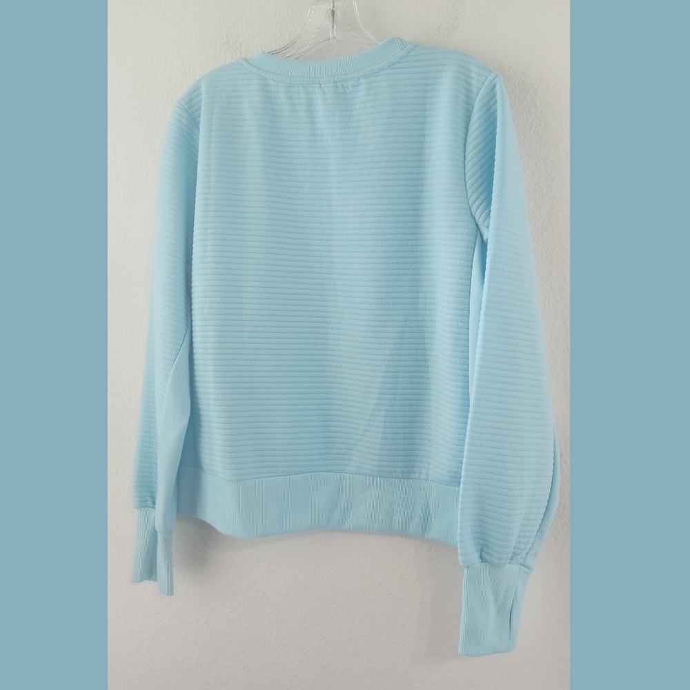RBX New Robins Egg Blue Long Sleeve Side Zipper Sweatshirt Medium - Picture 3 of 8